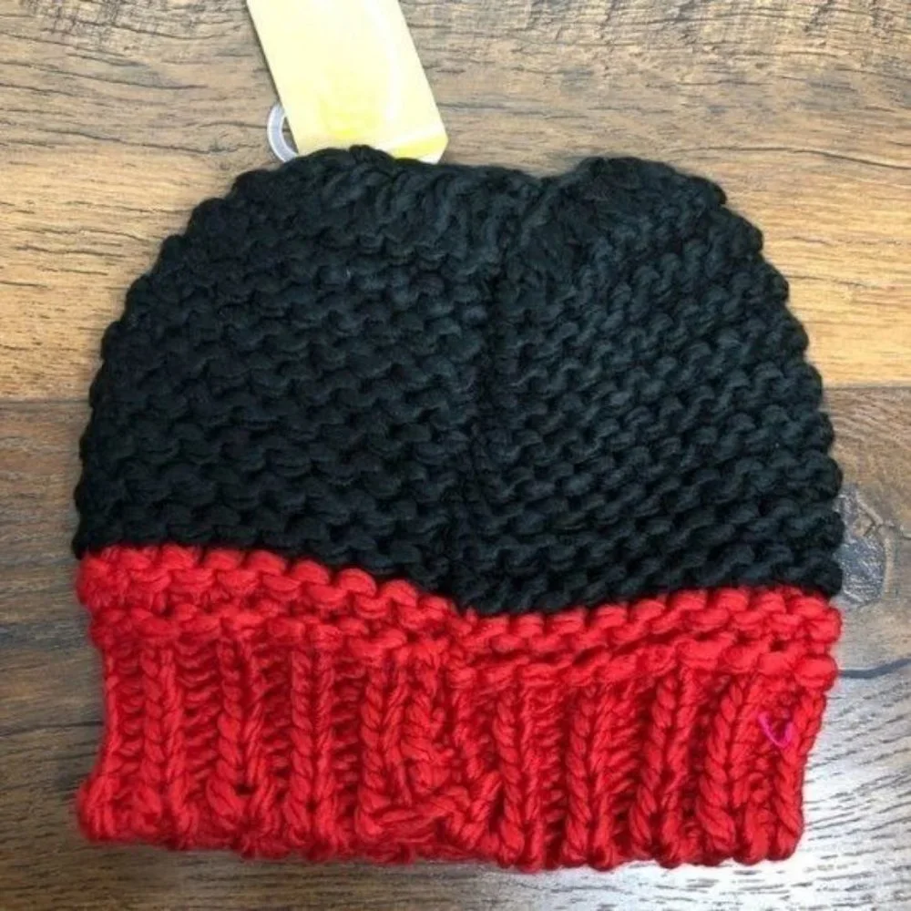 Messy Bun Top Knot Beanie - UGA‎ Georgia Bulldogs Atlanta Falcons